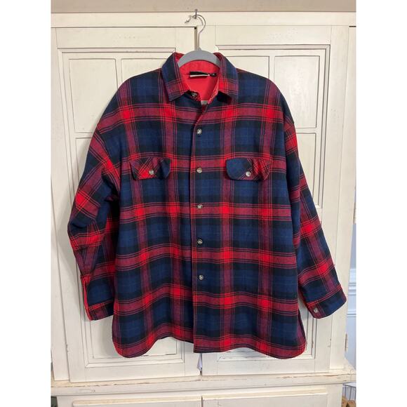 Vintage Silver Fern size medium mens 100% pure New Zealand wool plaid shirt